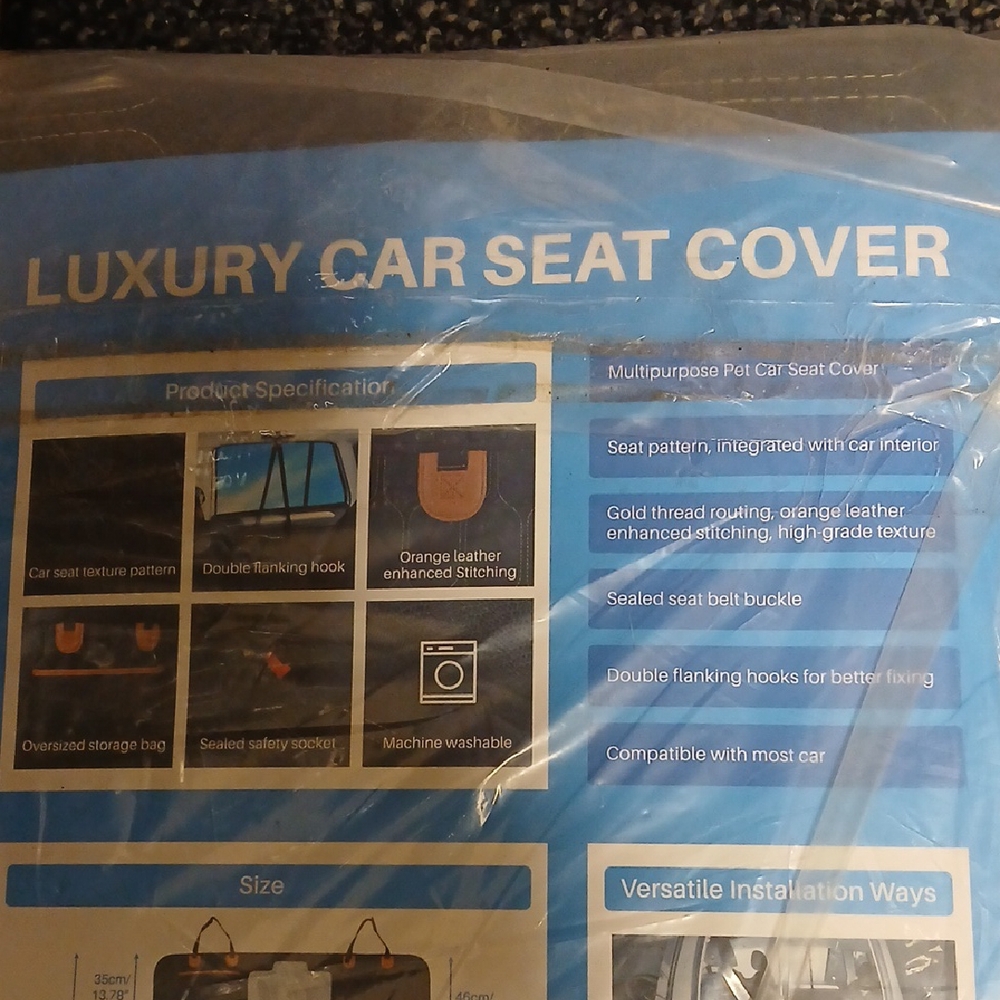 Luxury Car Seat Cover for Pets - Black